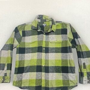 Patagonia Green and Gray Plaid Shirt